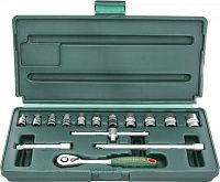 Набор торцевых головок 1/4"DR, диаметр 4-14 мм Jonnesway S04H2715S, 15 штук